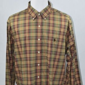 Ralph Lauren Mens Classic Green/Red/Tan XXL LSS